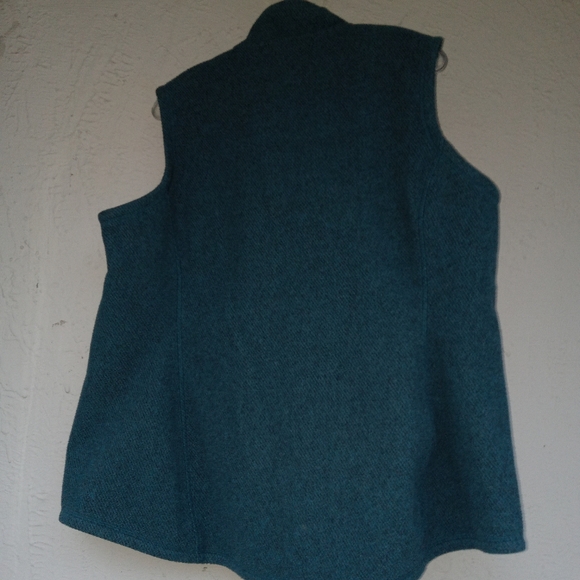 Athleta Women's Teal Textured Vest Size 1X Full Zip Pockets - Picture 4 of 9